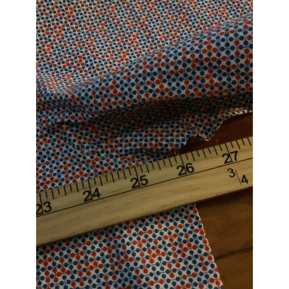 Rank 45 Men's Shirt Large L Blue Red Pattern Casual Button Down